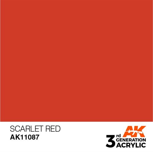 AK11087 Akryl maling, 17 ml, scarlet red - standard